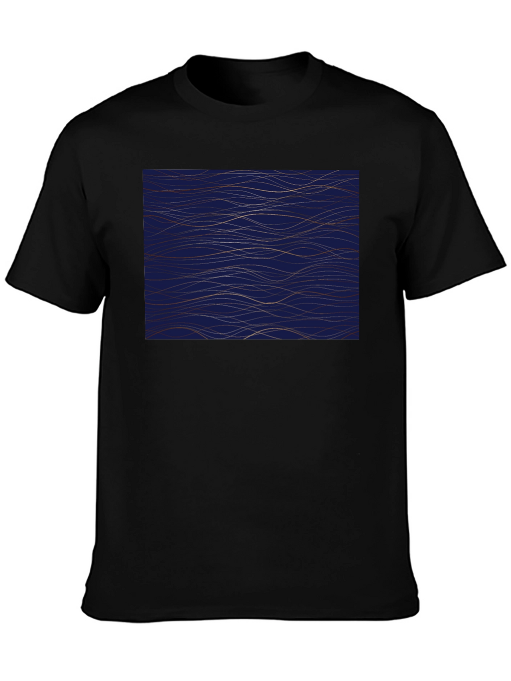 Navy Blue Wave Pattern Mens Tee