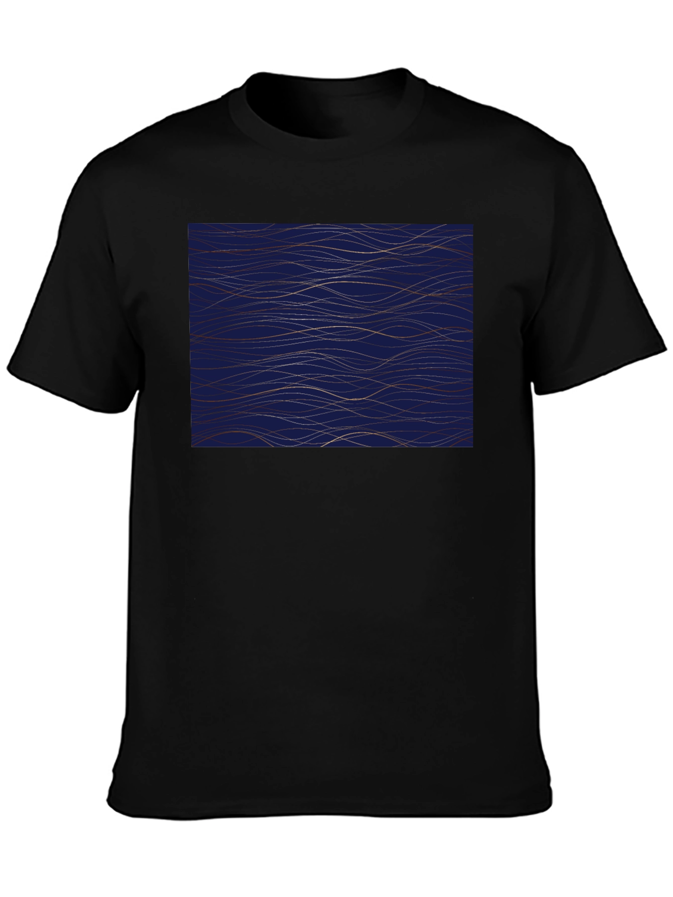 Navy Blue Wave Pattern Mens Tee