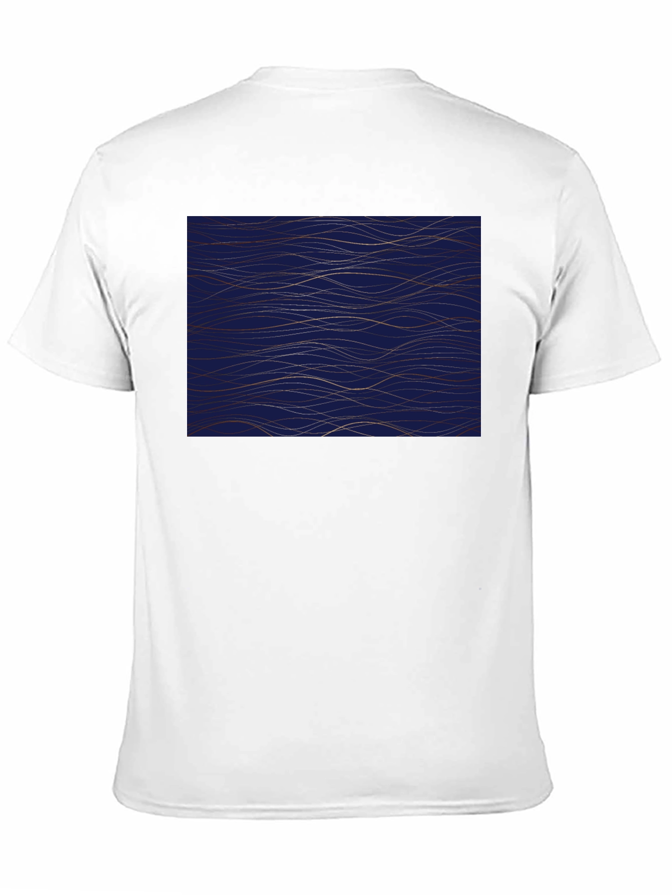 Navy Blue Wave Pattern Mens Tee