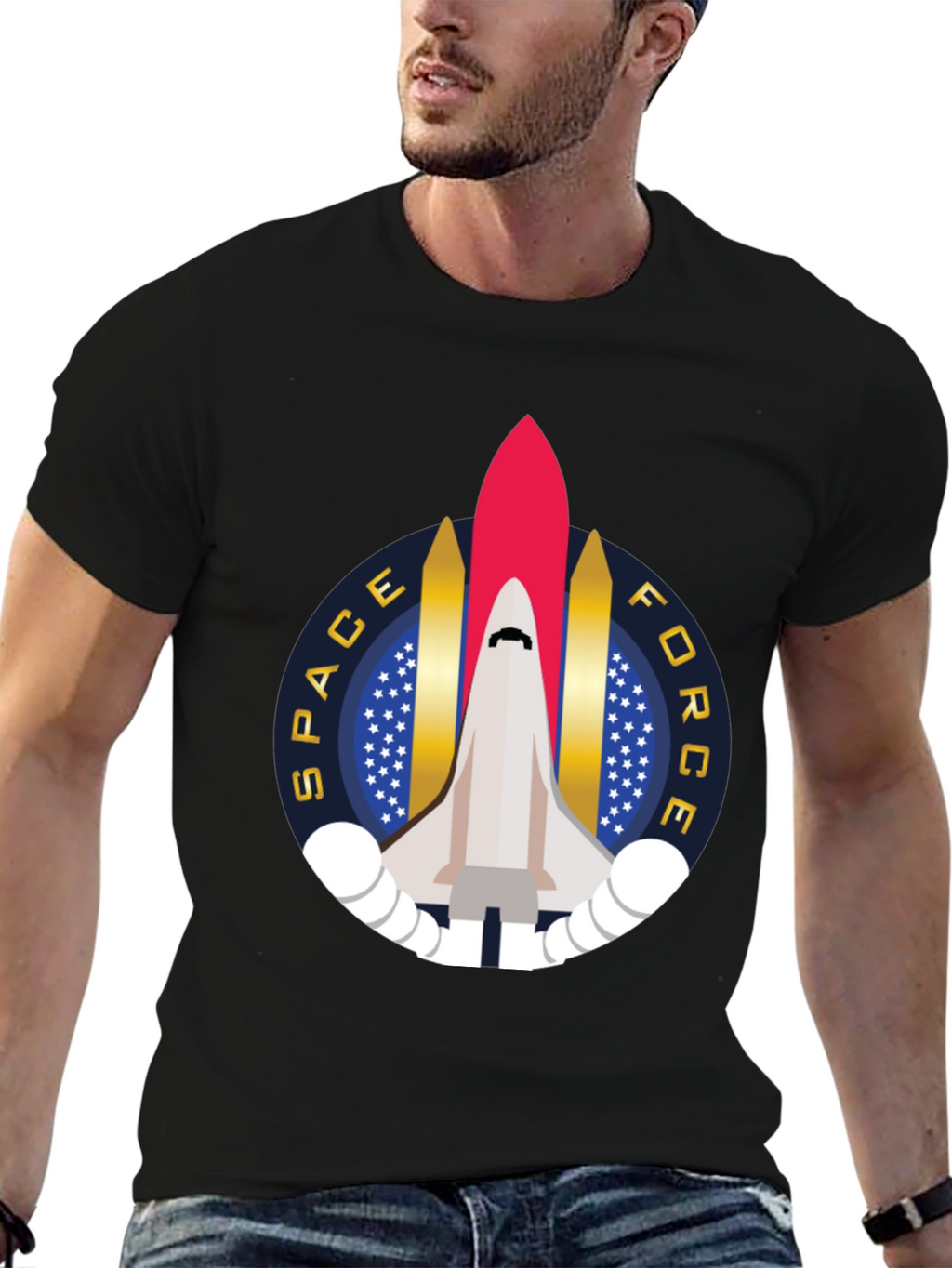 Space Force Rocket Graphic T-Shirt