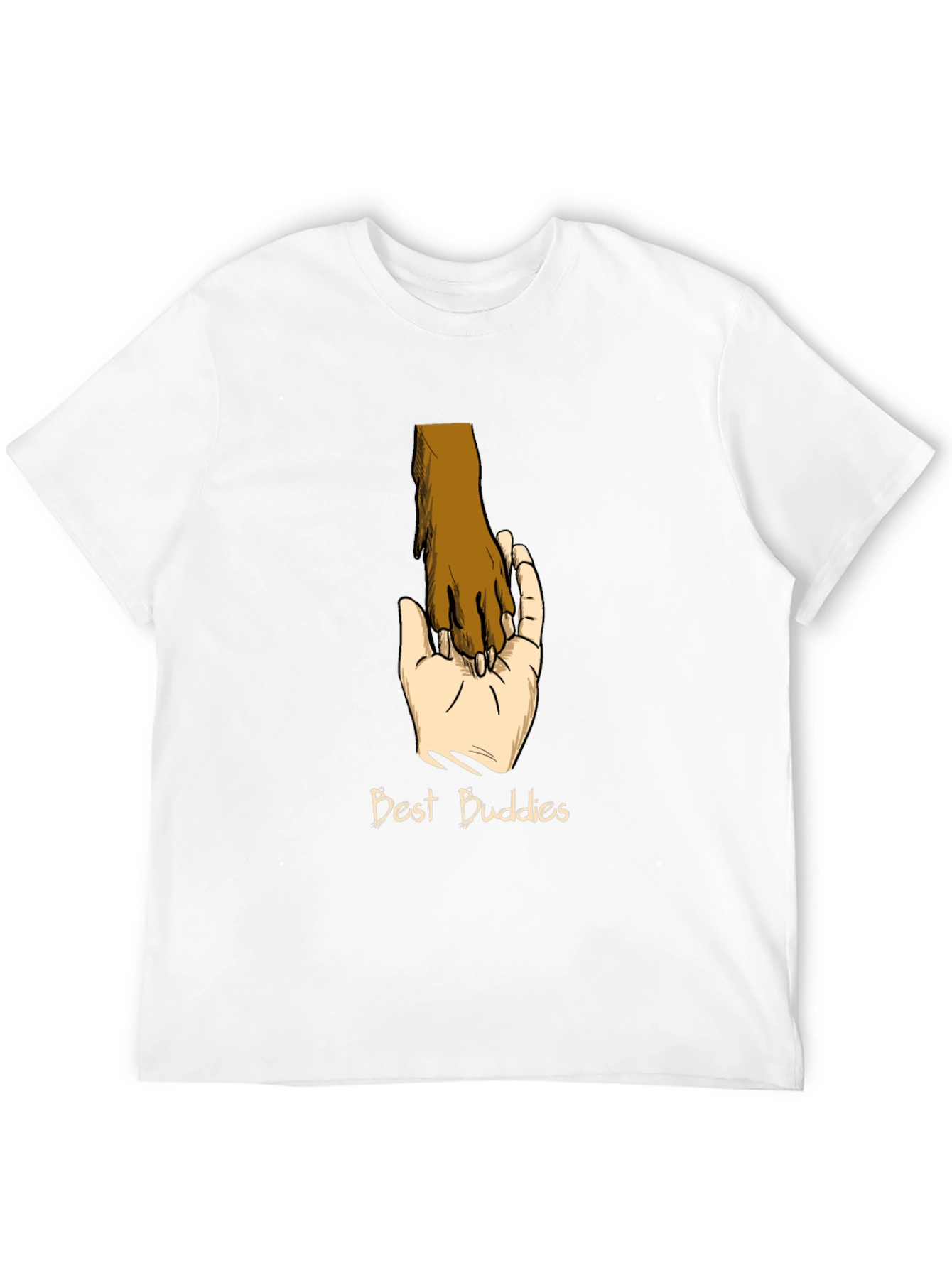 Best Buddies T-Shirt: Human & Pet Paw Handshake Graphic Tee