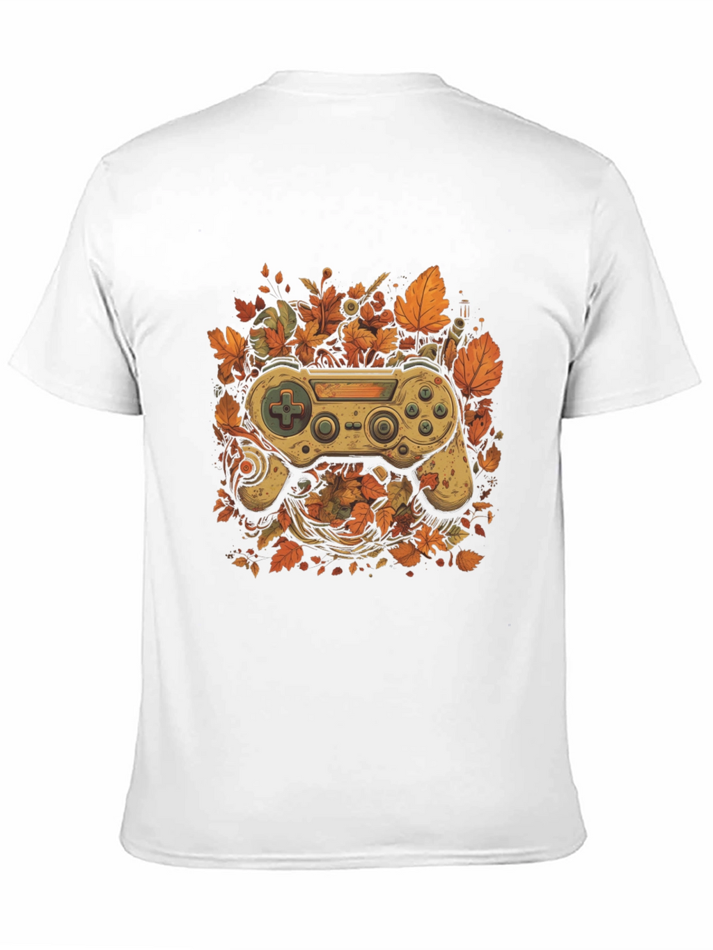 Gamers Fall T-Shirt - Unique Controller Leaf Design