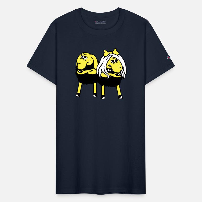 2 Black Sheep Couple Tired Angry Annoyed Offended