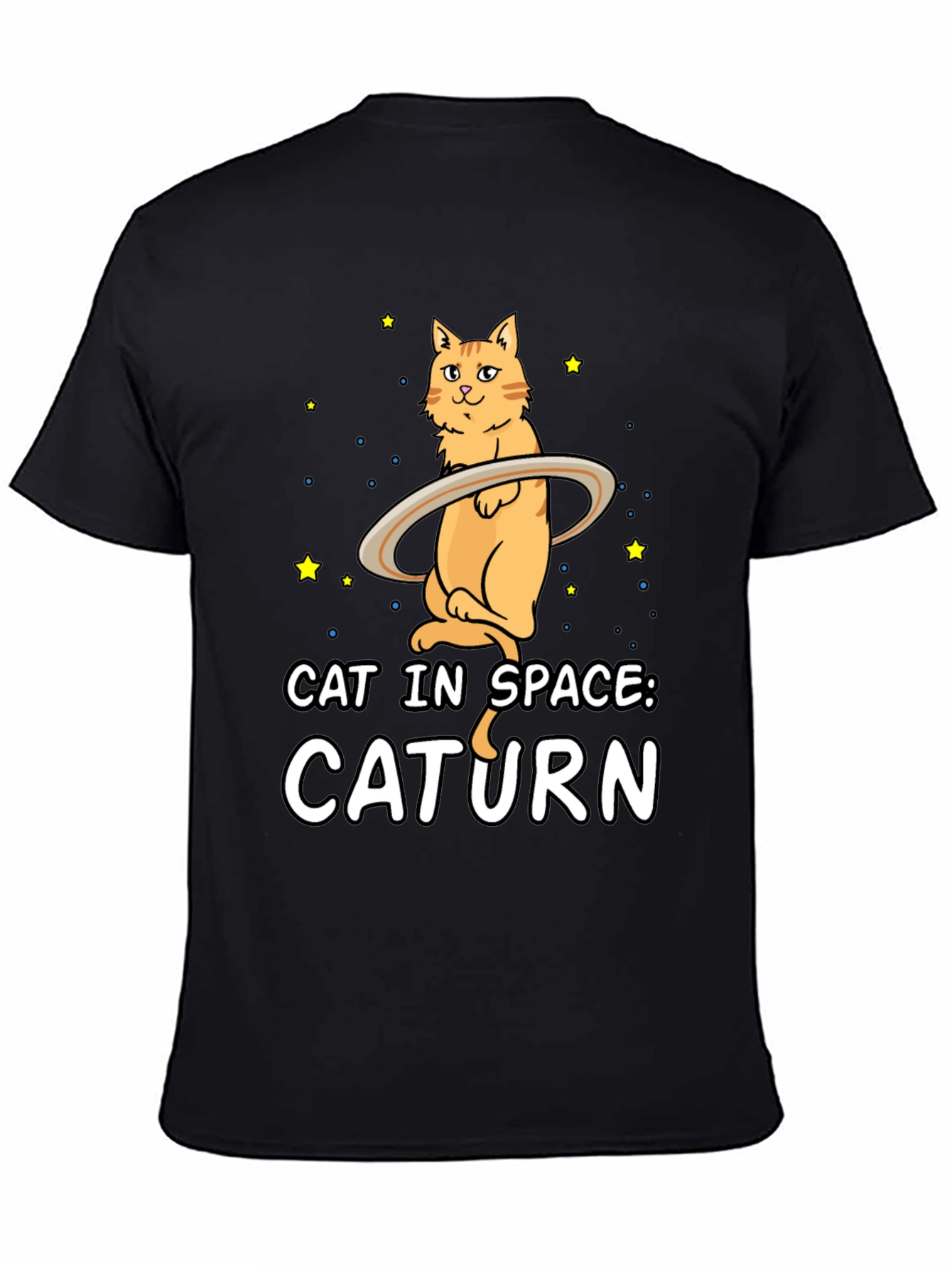 Caturn T-Shirt: Cat in Space Funny Graphic Tee