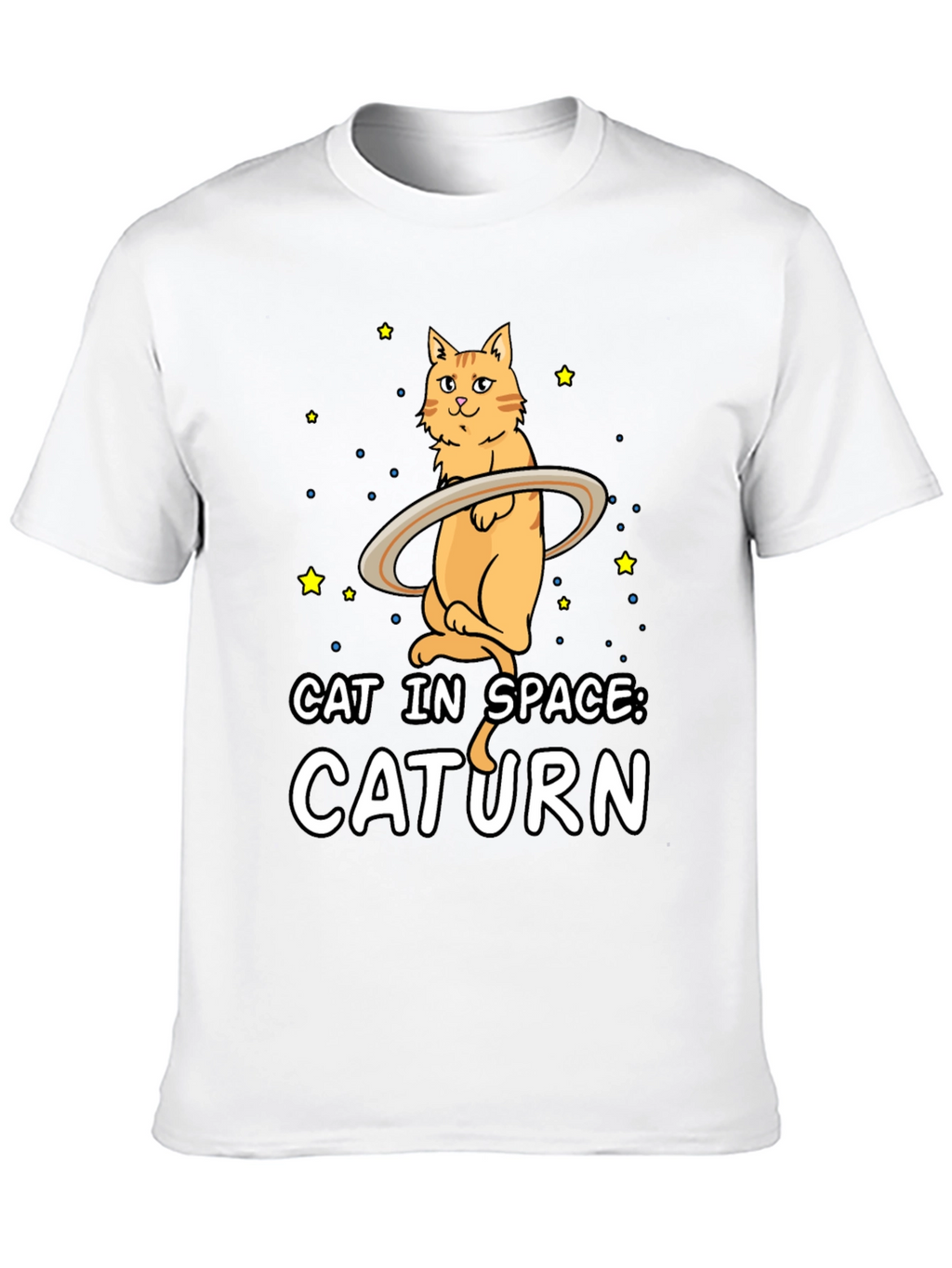 Caturn T-Shirt: Cat in Space Funny Graphic Tee
