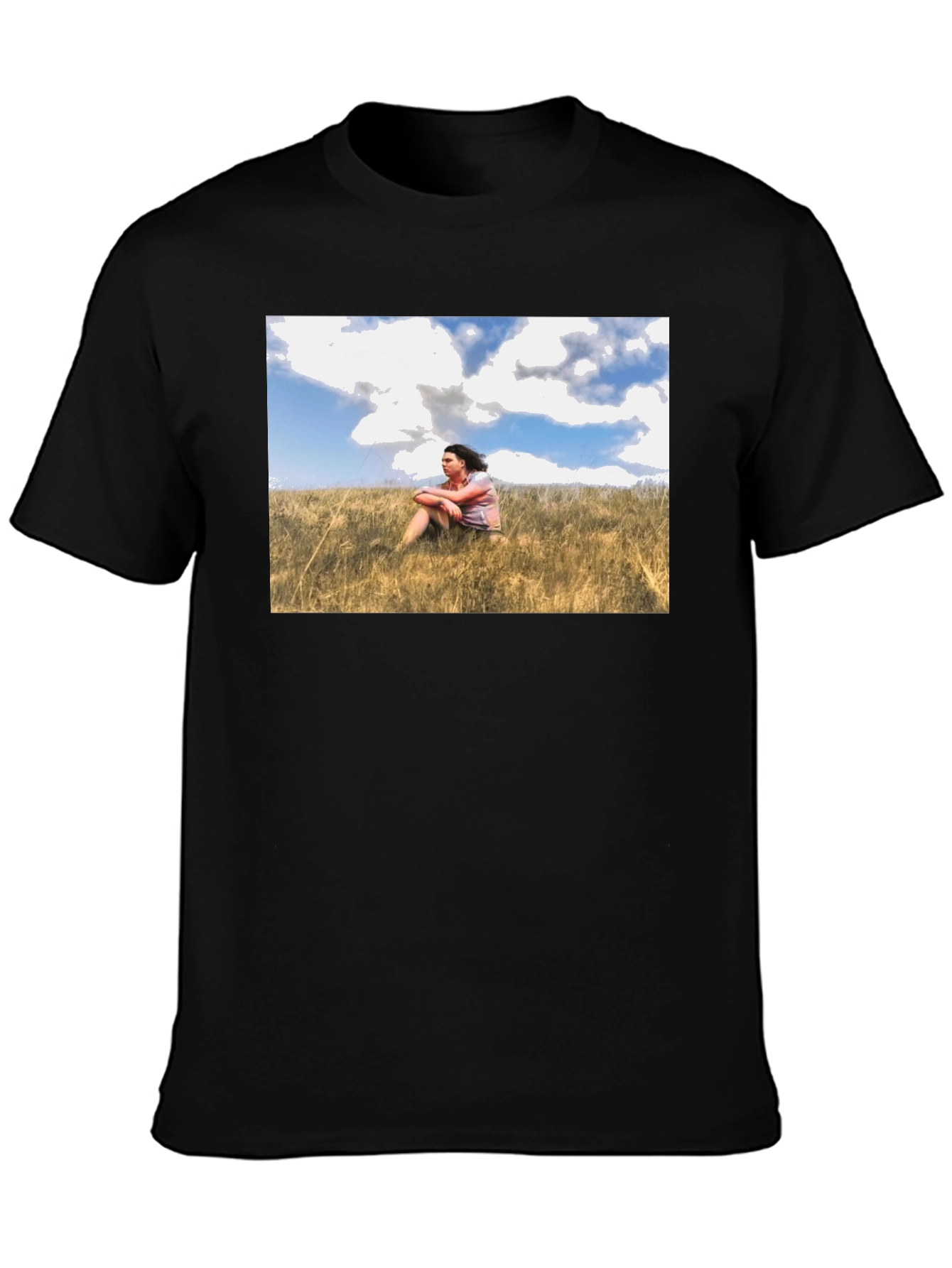 Nature Scene Graphic Black T-Shirt
