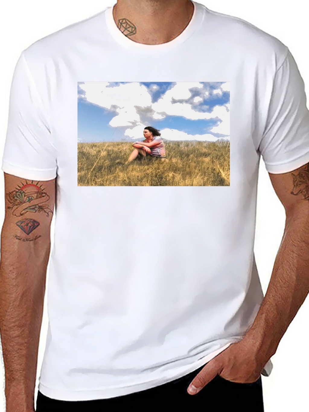Nature Scene Graphic Black T-Shirt