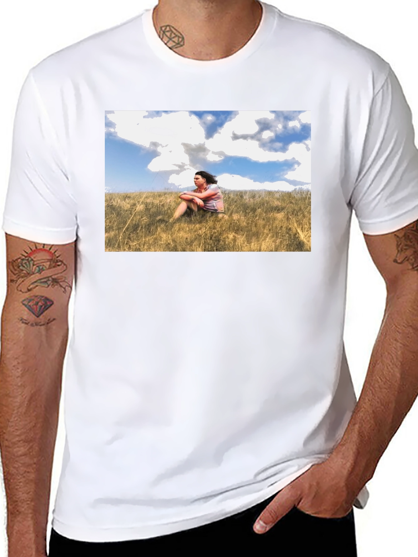 Nature Scene Graphic Black T-Shirt