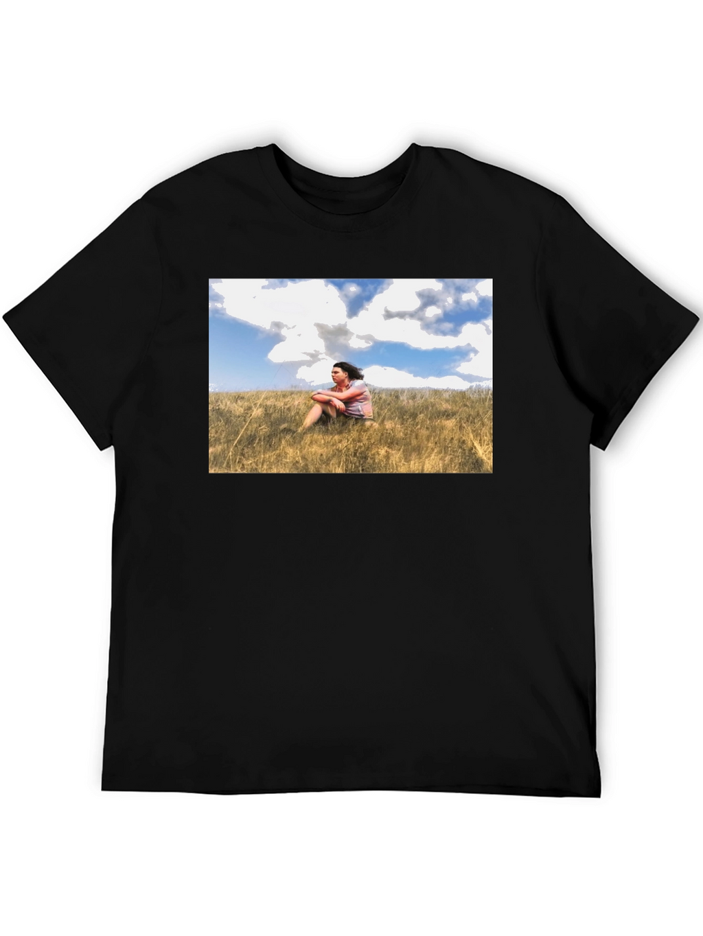 Nature Scene Graphic Black T-Shirt