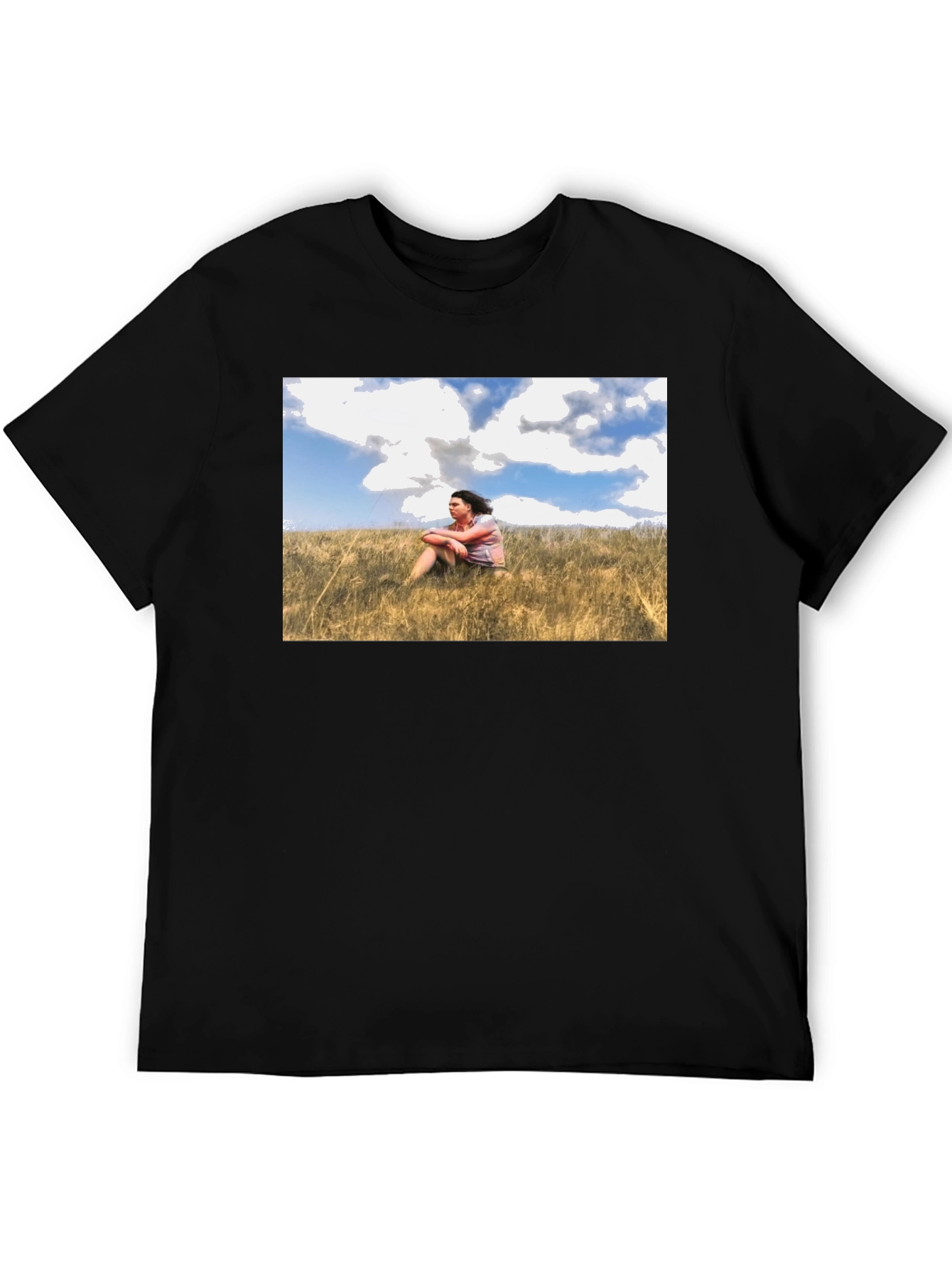 Nature Scene Graphic Black T-Shirt