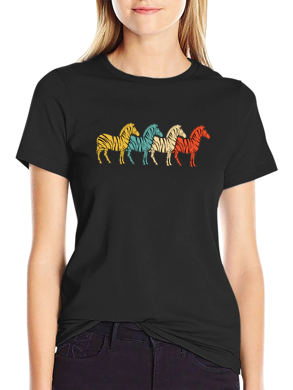 Retro Zebra Stripes Graphic T-Shirt