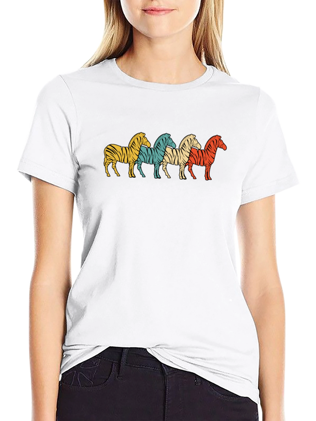 Retro Zebra Stripes Graphic T-Shirt