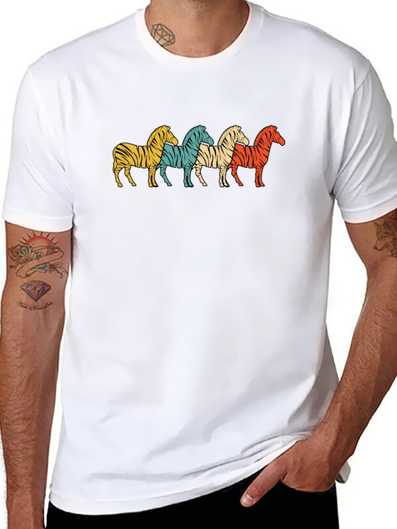 Retro Zebra Stripes Graphic T-Shirt