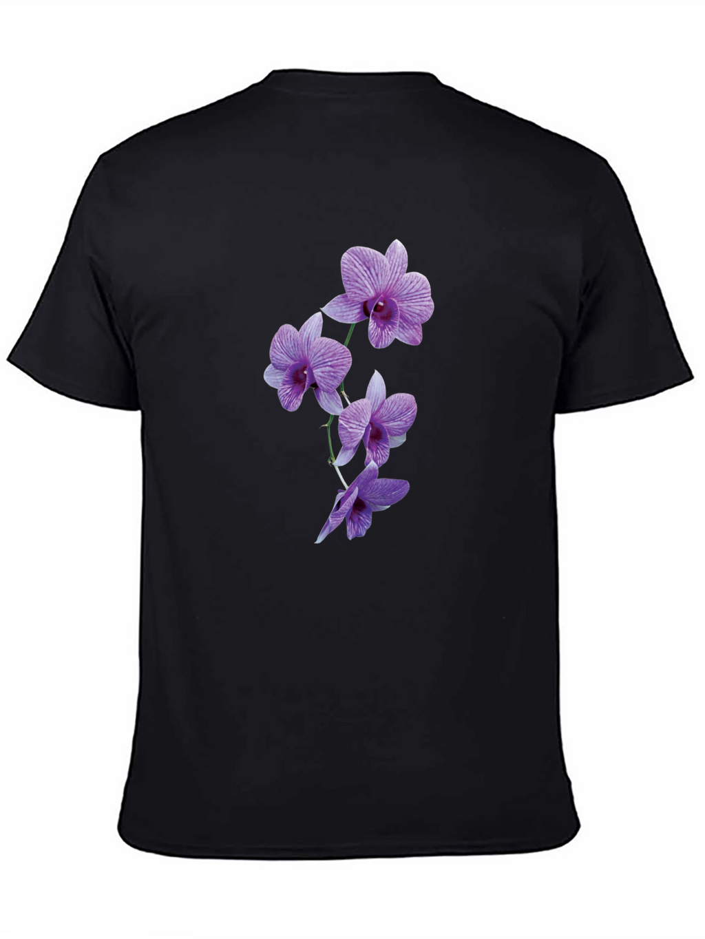 Orchid Flower Black T-Shirt