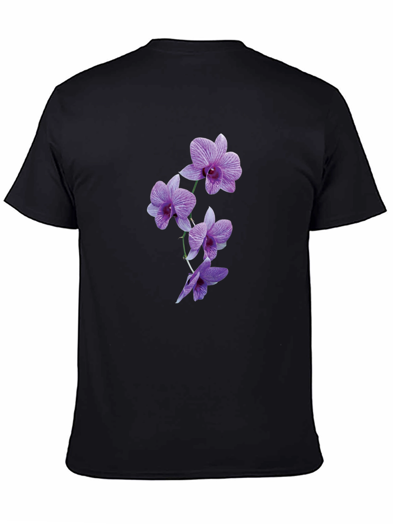 Orchid Flower Black T-Shirt