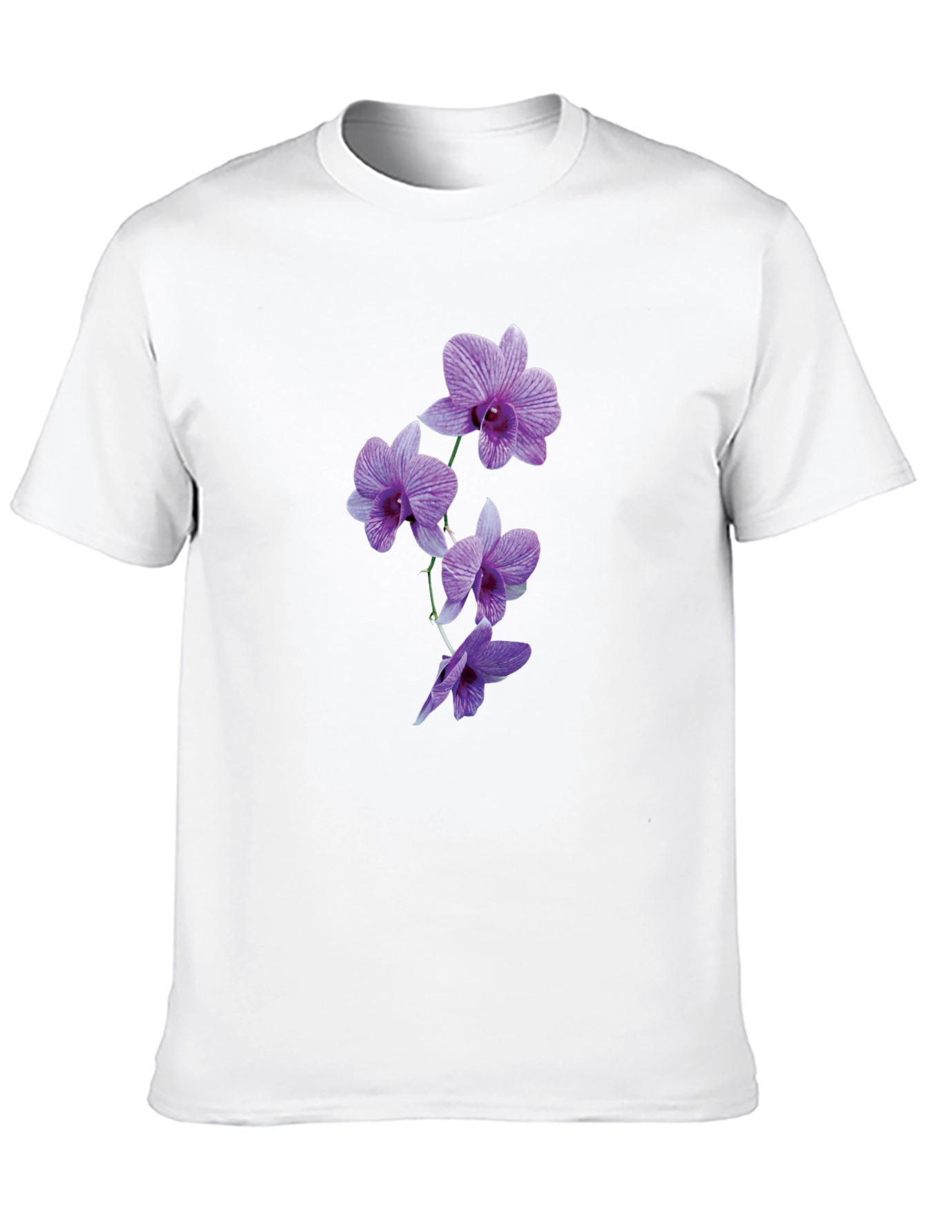 Orchid Flower Black T-Shirt