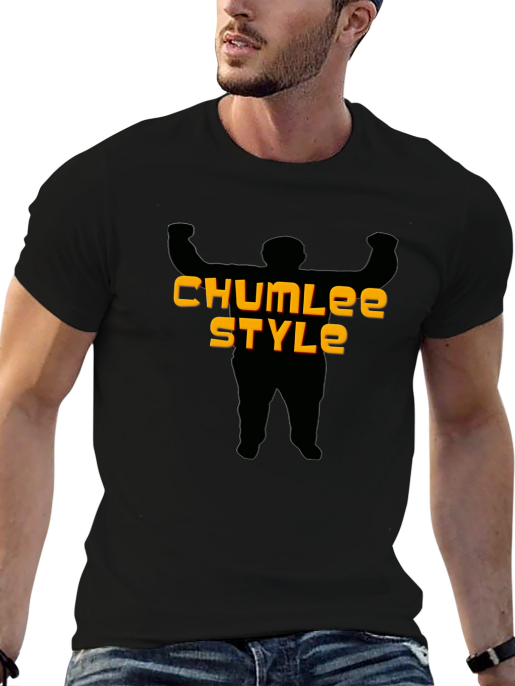 Chumlee Style Black Graphic T-Shirt