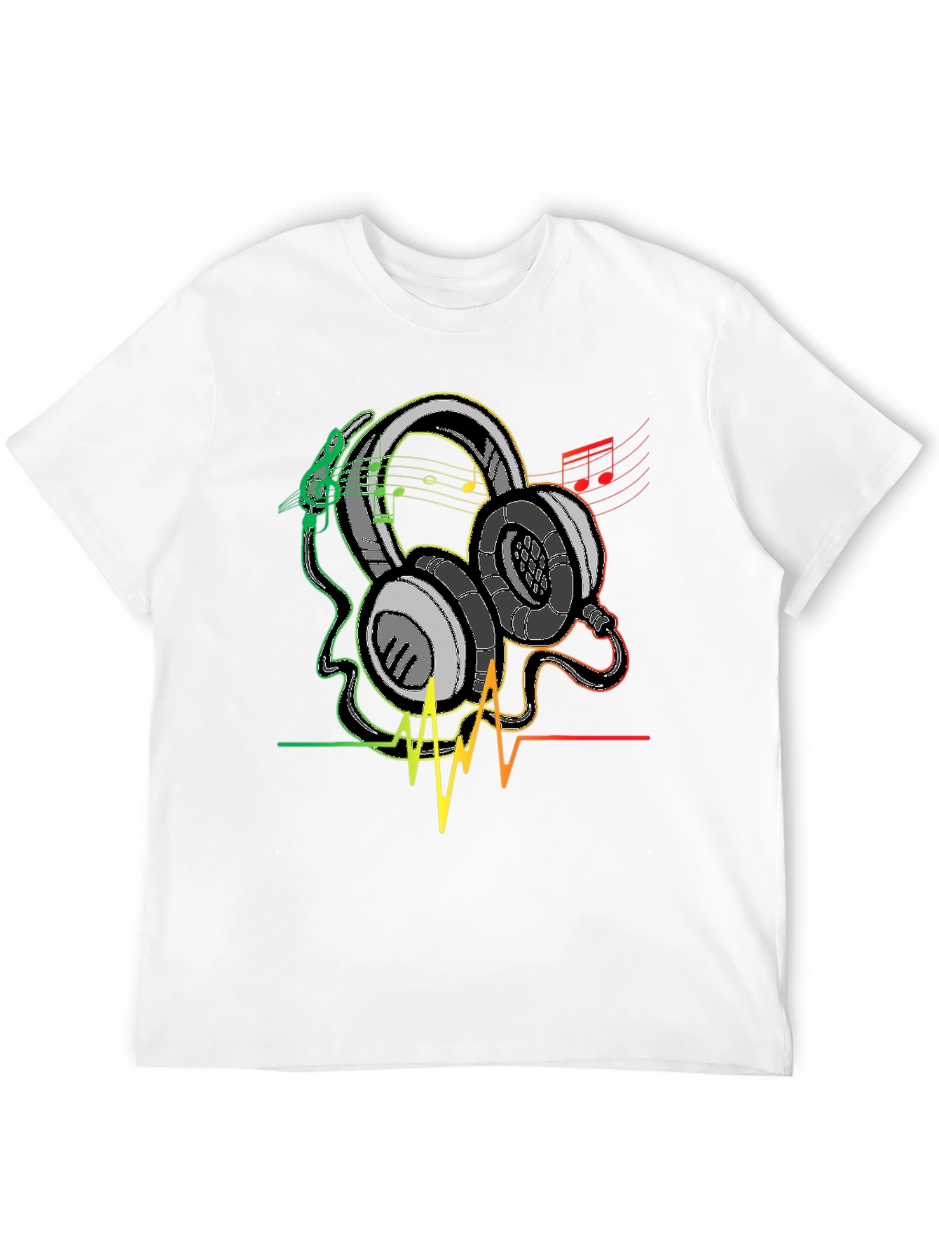 Rasta Headphones Graphic Tee - Music Lover Shirt