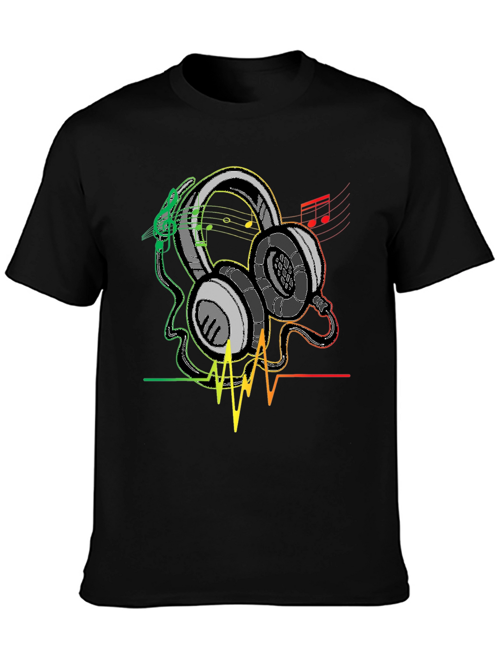 Rasta Headphones Graphic Tee - Music Lover Shirt