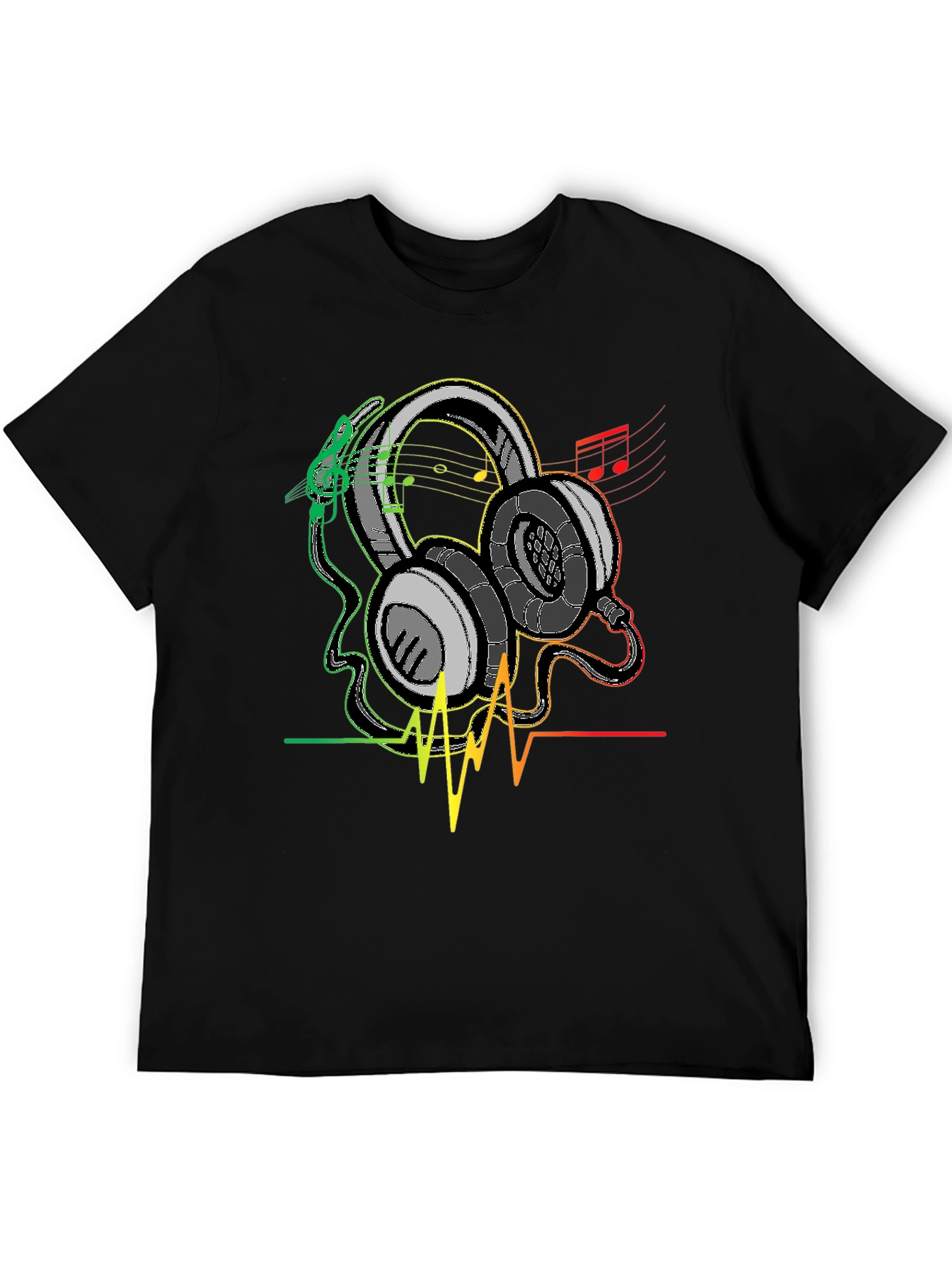 Rasta Headphones Graphic Tee - Music Lover Shirt