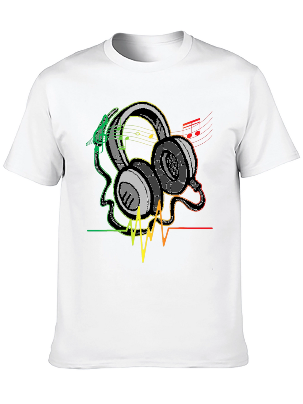 Rasta Headphones Graphic Tee - Music Lover Shirt