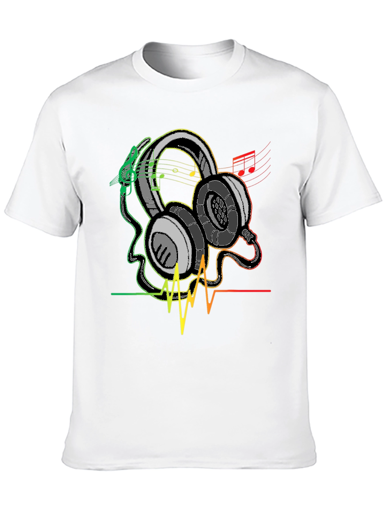Rasta Headphones Graphic Tee - Music Lover Shirt