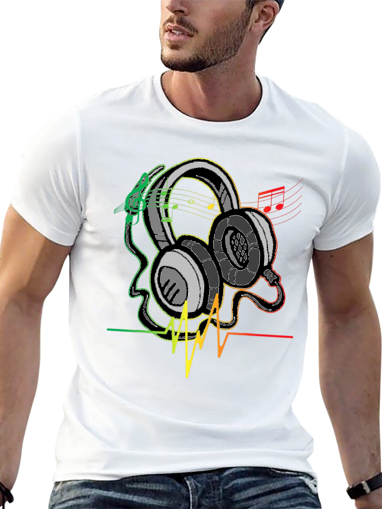 Rasta Headphones Graphic Tee - Music Lover Shirt