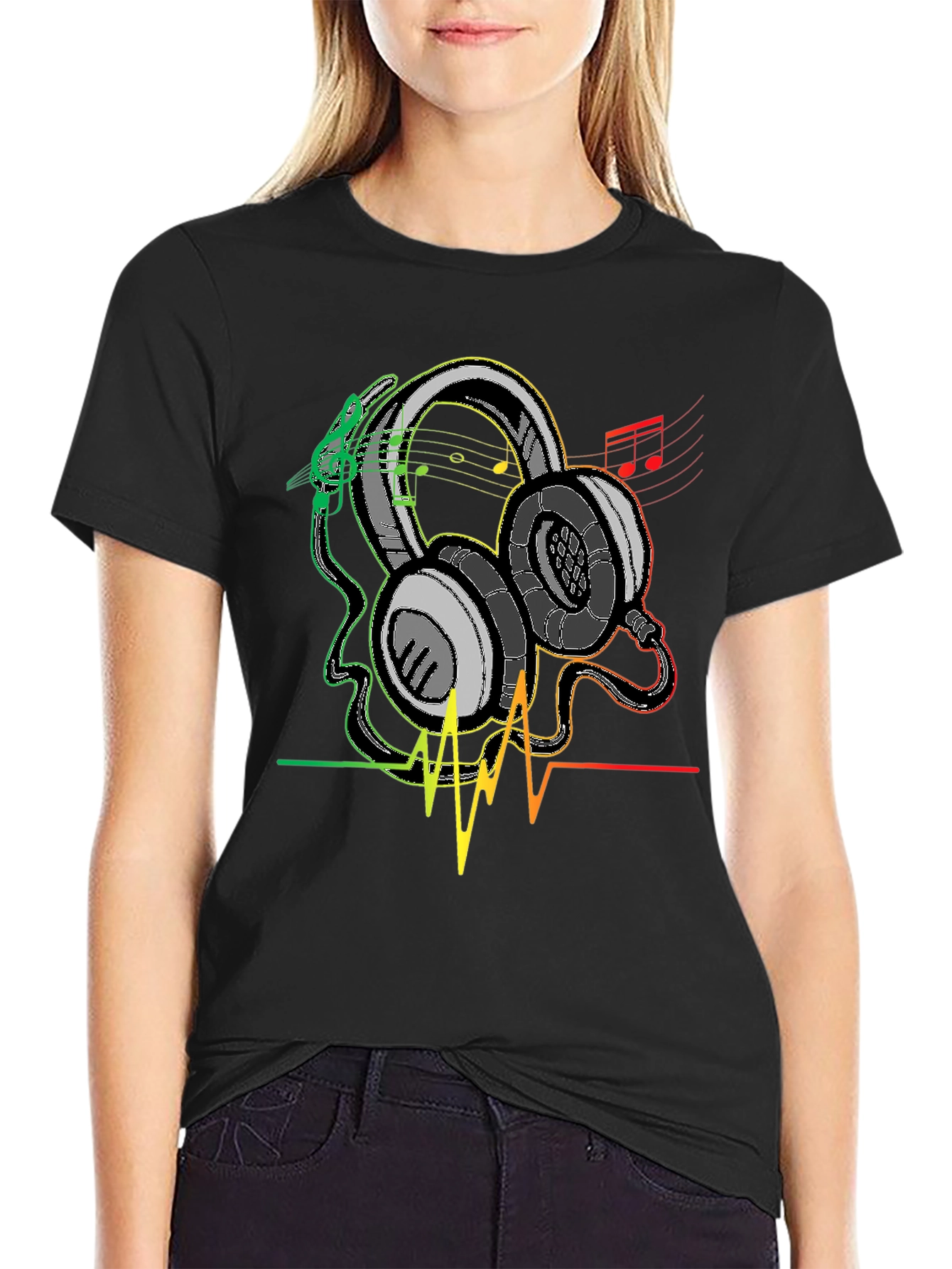 Rasta Headphones Graphic Tee - Music Lover Shirt