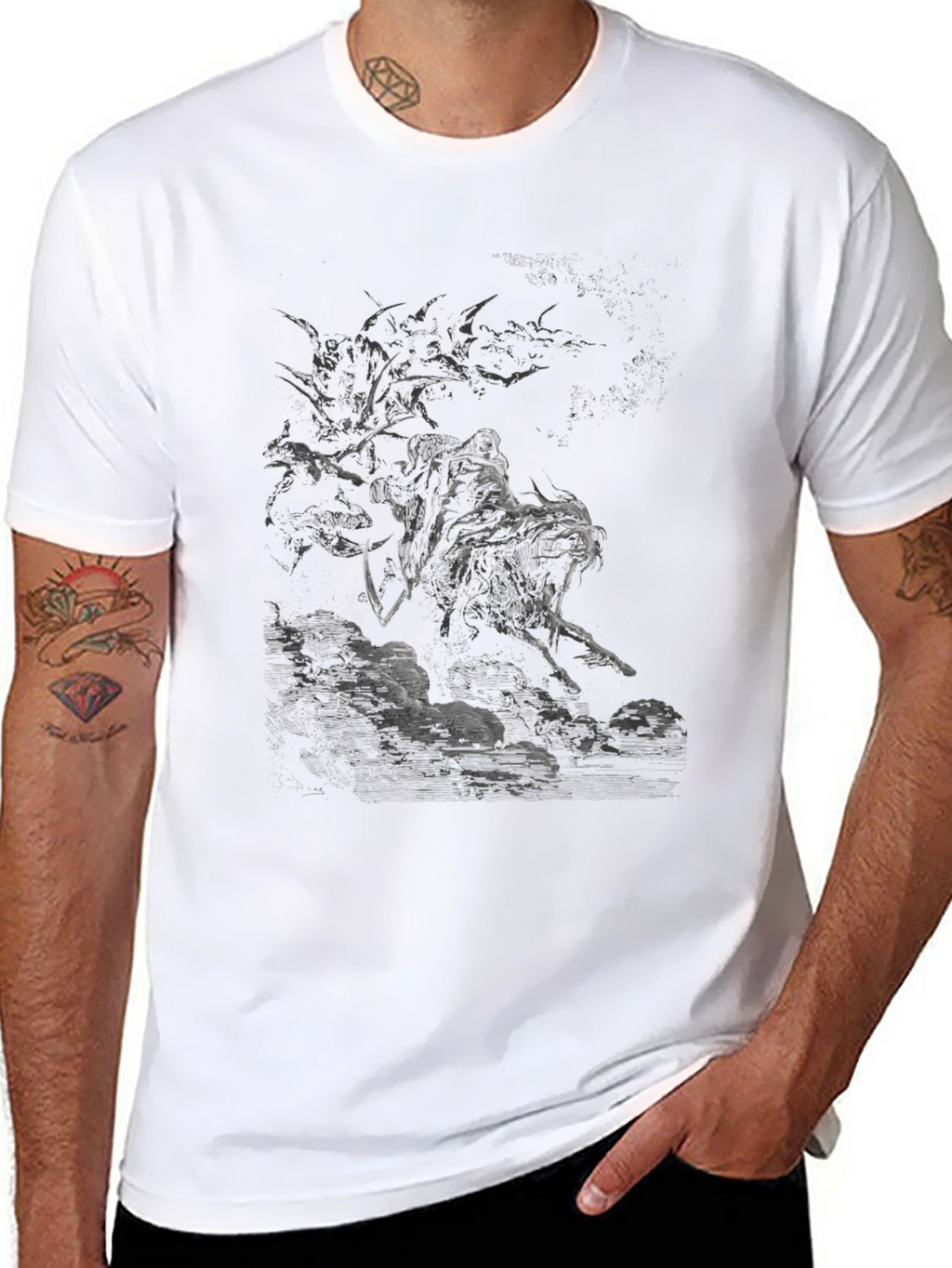 Grim Reaper Graphic T-Shirt - Dark Fantasy Design