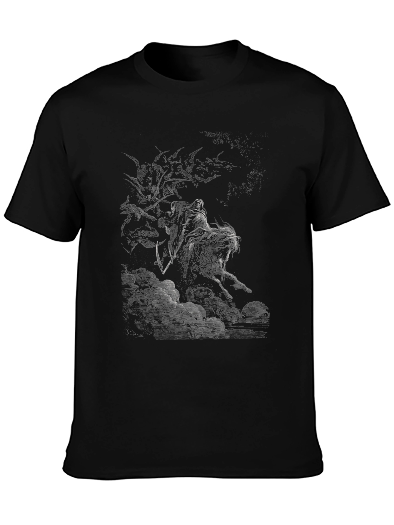 Grim Reaper Graphic T-Shirt - Dark Fantasy Design