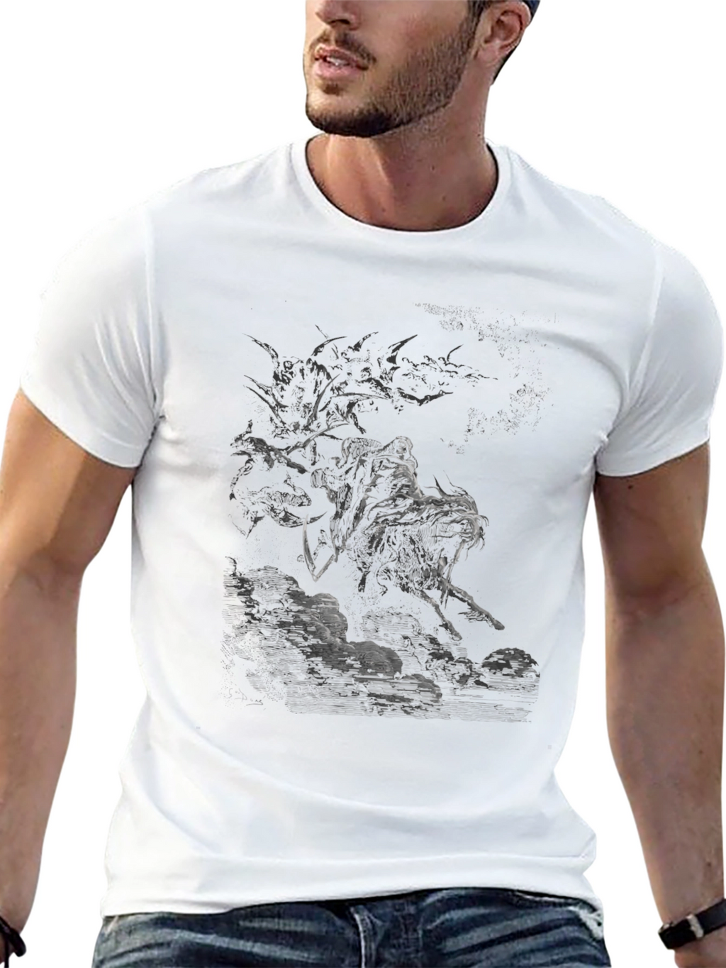 Grim Reaper Graphic T-Shirt - Dark Fantasy Design