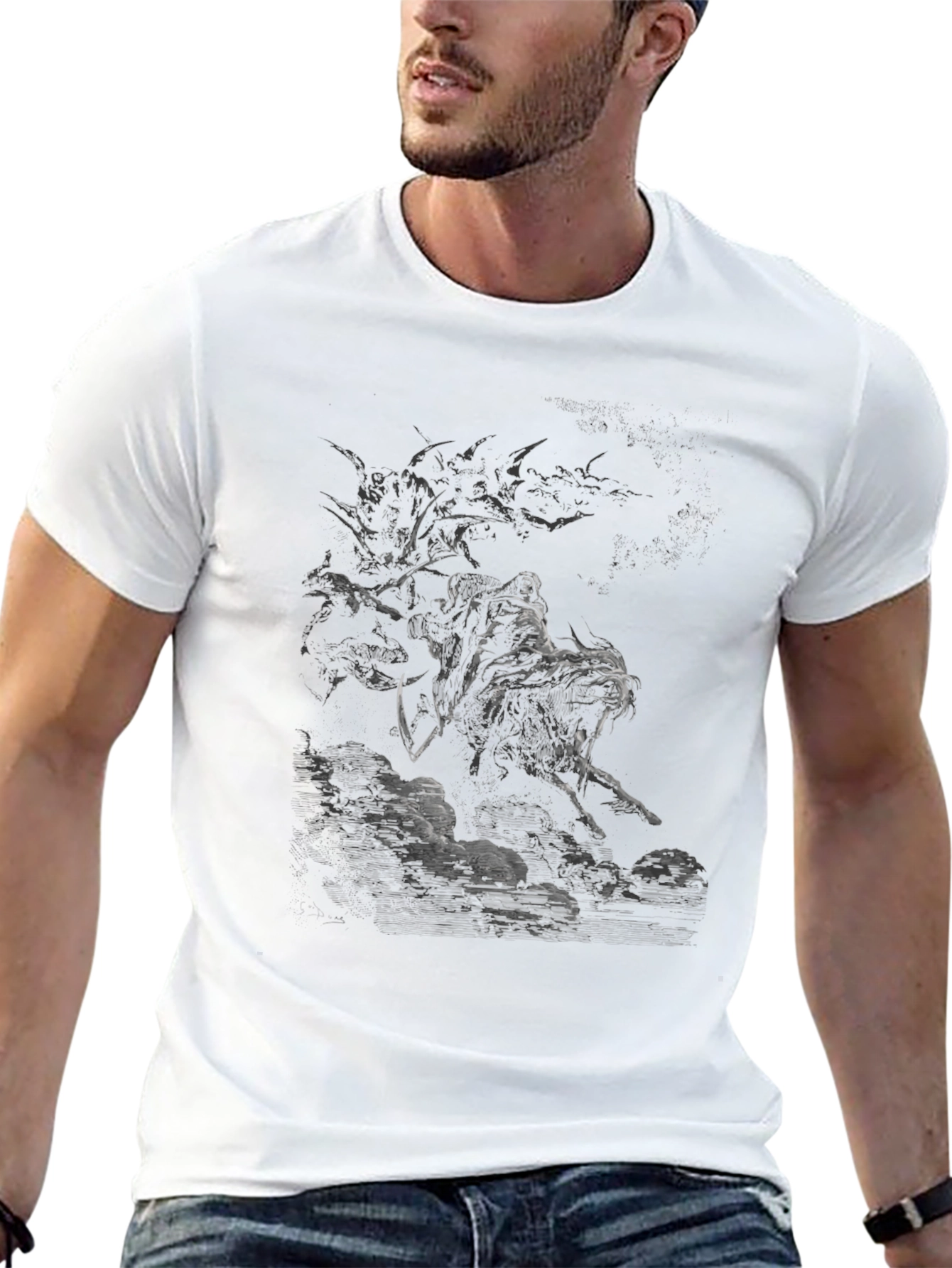Grim Reaper Graphic T-Shirt - Dark Fantasy Design