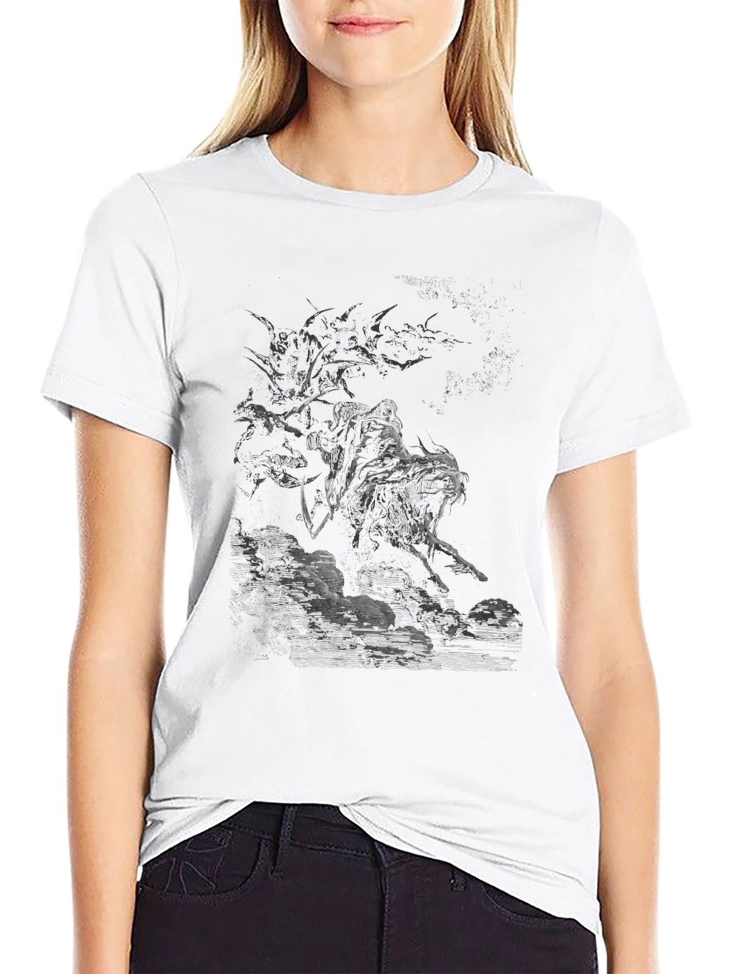 Grim Reaper Graphic T-Shirt - Dark Fantasy Design