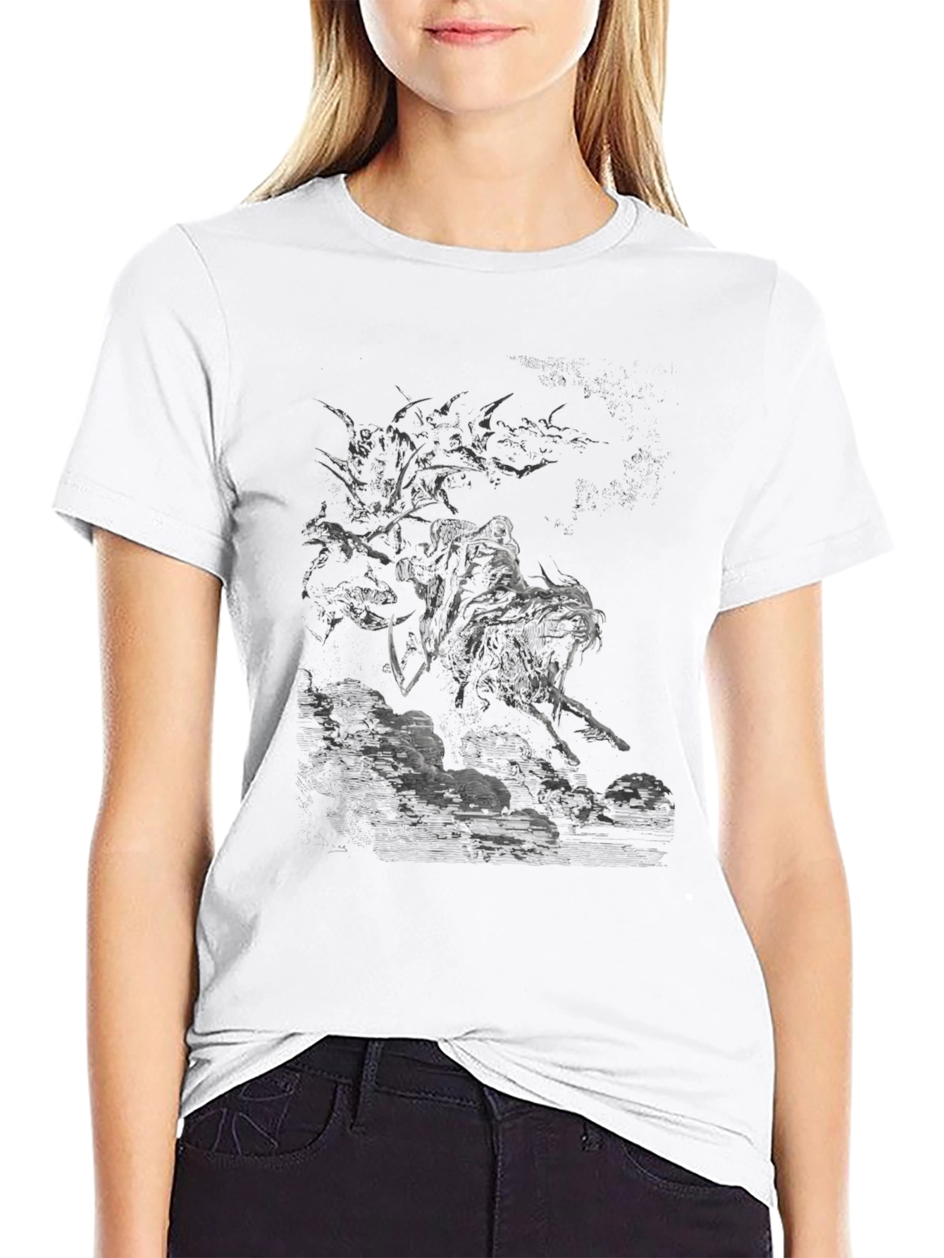 Grim Reaper Graphic T-Shirt - Dark Fantasy Design
