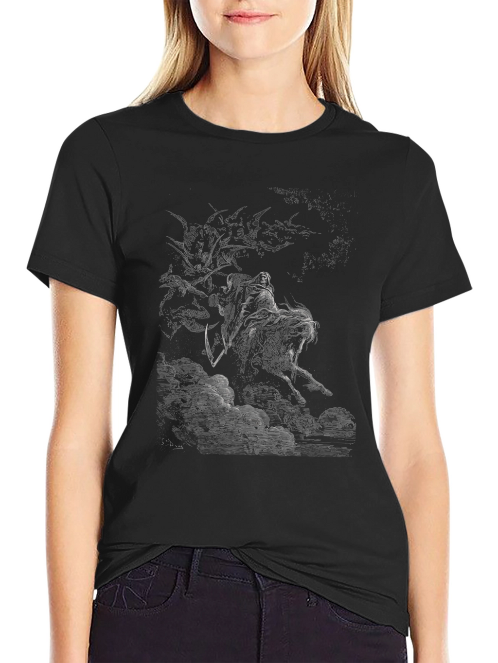 Grim Reaper Graphic T-Shirt - Dark Fantasy Design