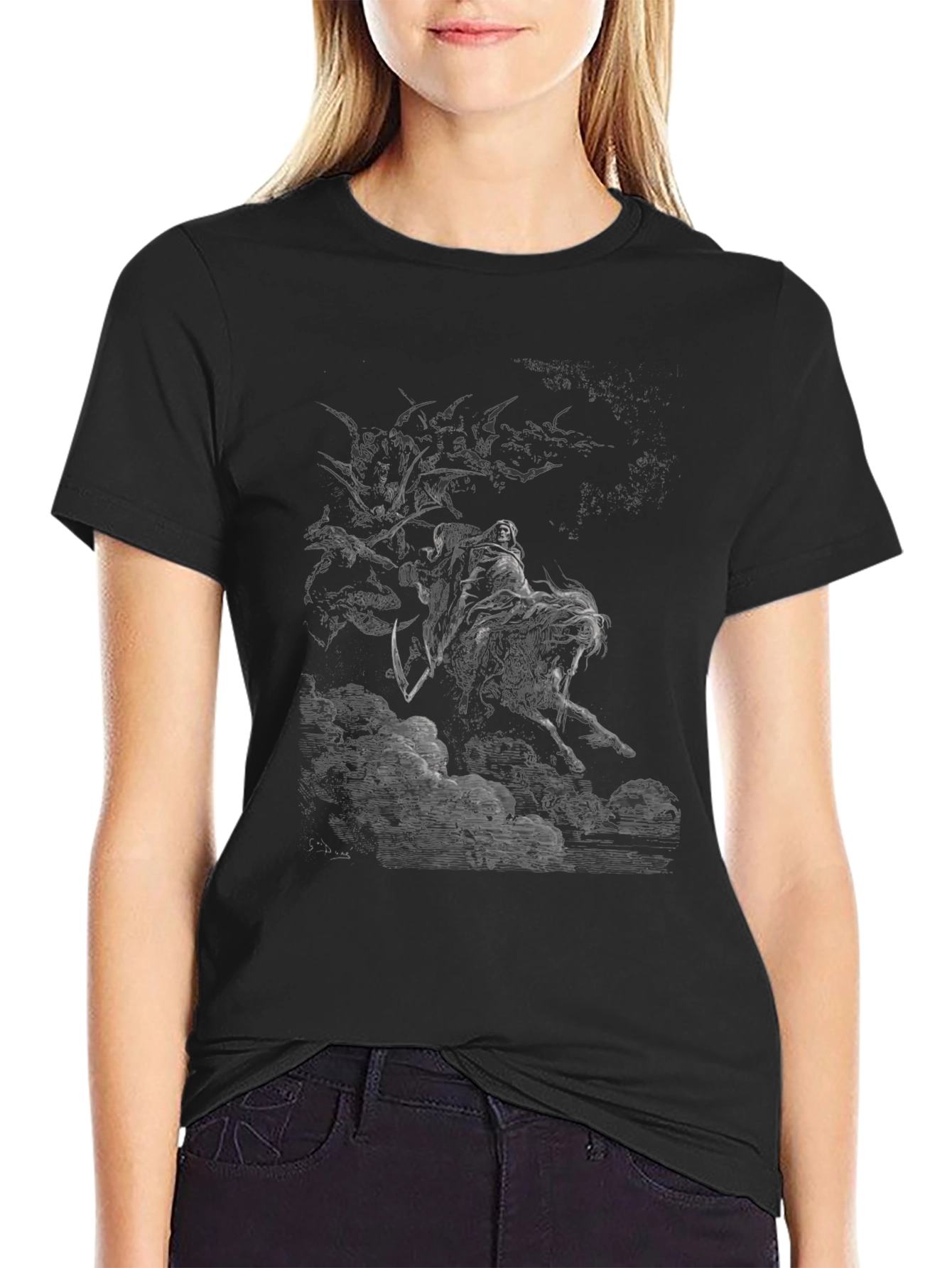 Grim Reaper Graphic T-Shirt - Dark Fantasy Design