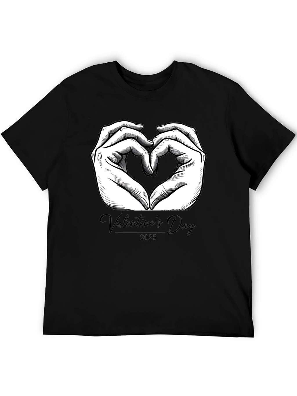 Valentines Day 2025 Heart Hands Graphic Tee