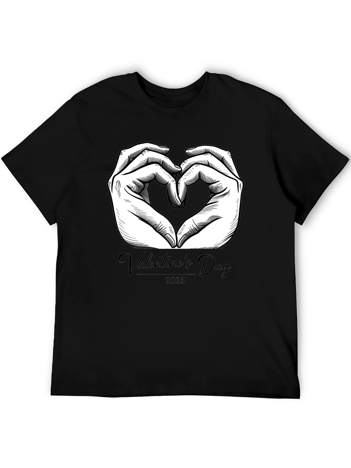 Valentines Day 2025 Heart Hands Graphic Tee