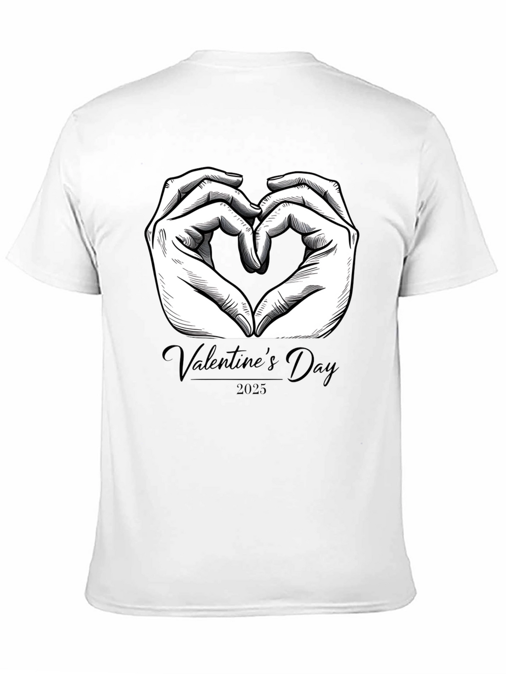 Valentines Day 2025 Heart Hands Graphic Tee