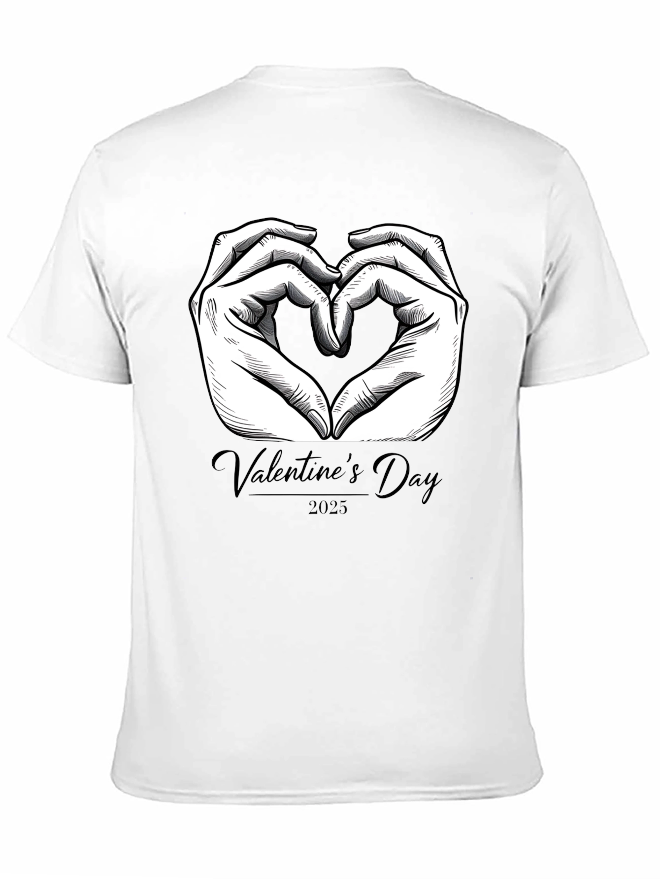 Valentines Day 2025 Heart Hands Graphic Tee
