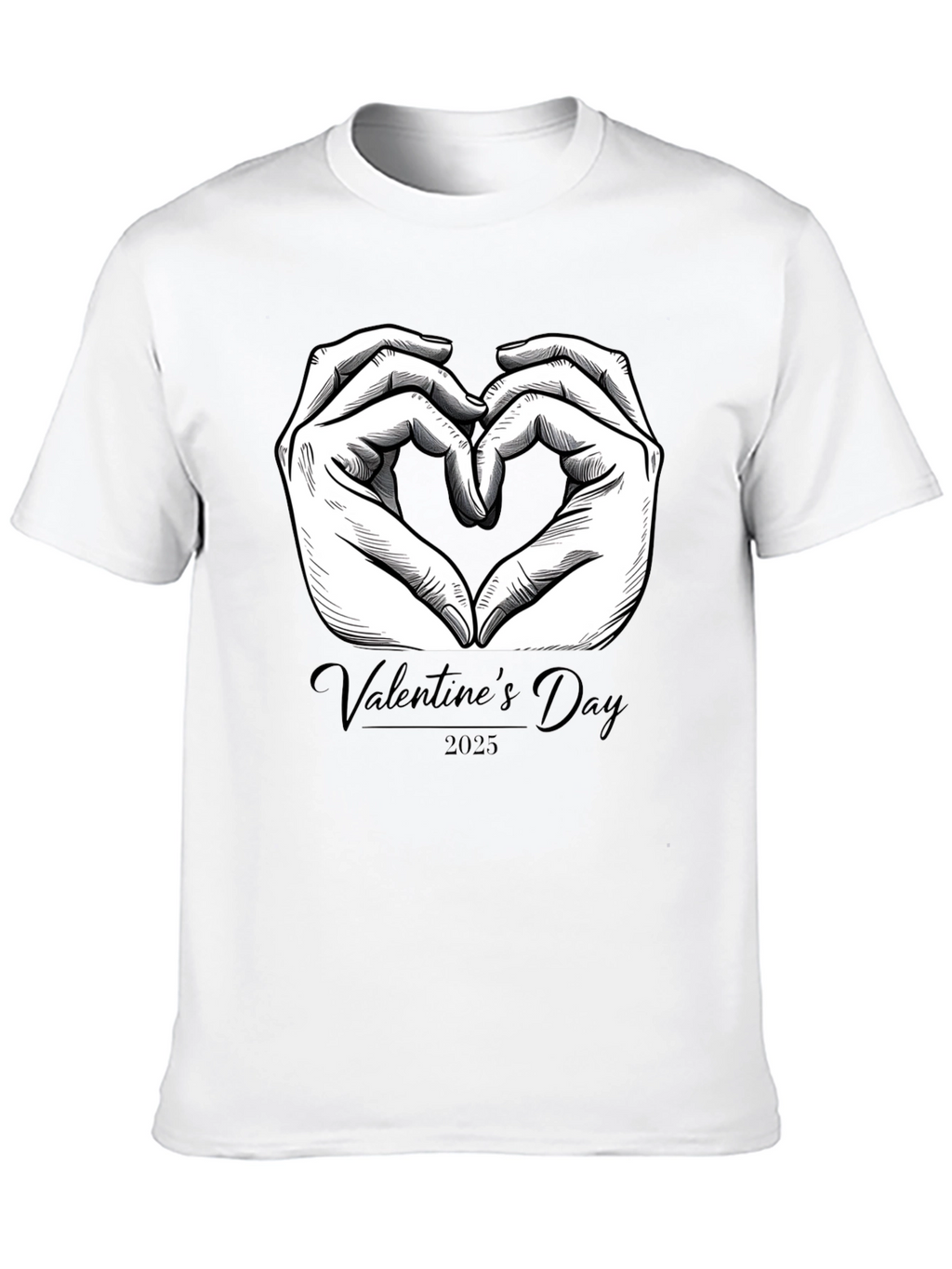 Valentines Day 2025 Heart Hands Graphic Tee