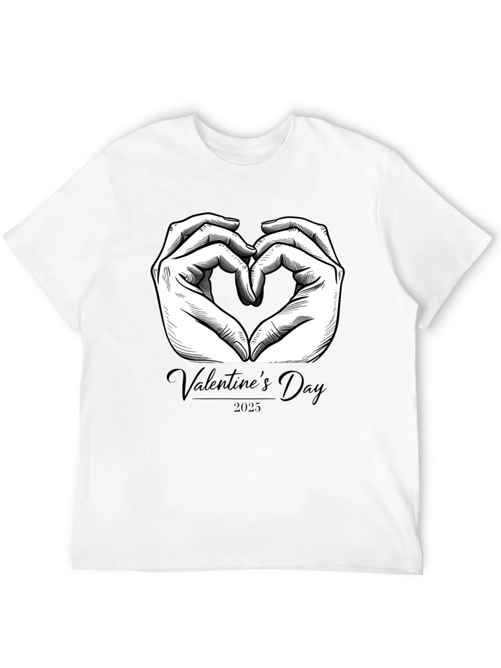 Valentines Day 2025 Heart Hands Graphic Tee