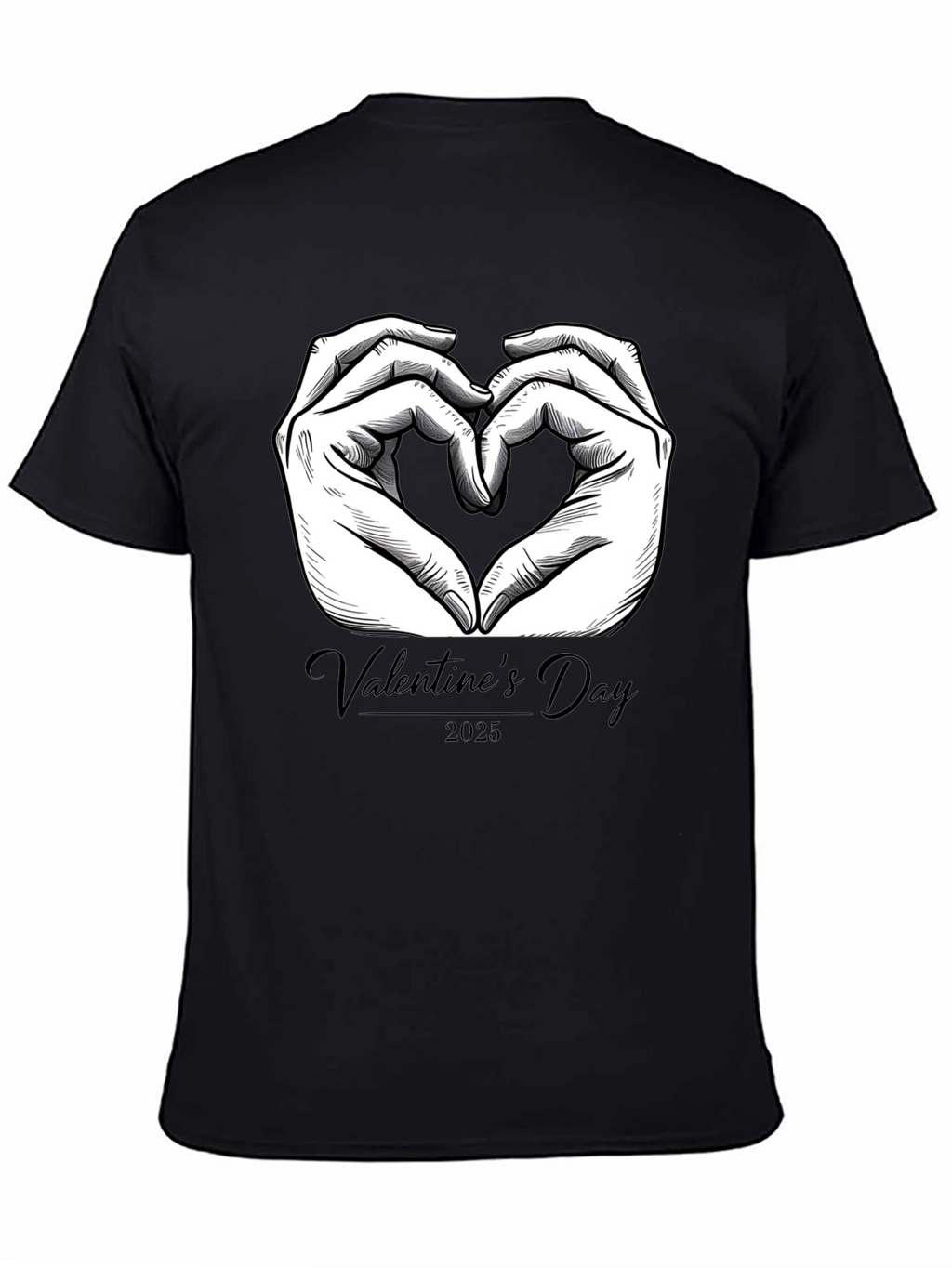 Valentines Day 2025 Heart Hands Graphic Tee