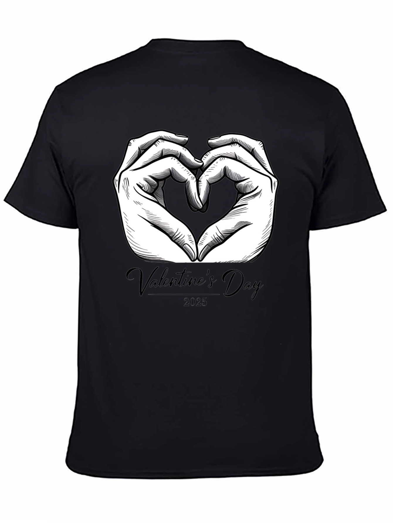 Valentines Day 2025 Heart Hands Graphic Tee