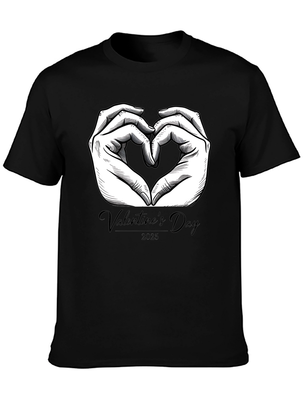 Valentines Day 2025 Heart Hands Graphic Tee