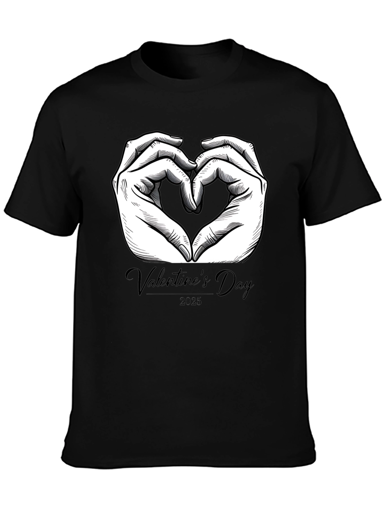 Valentines Day 2025 Heart Hands Graphic Tee