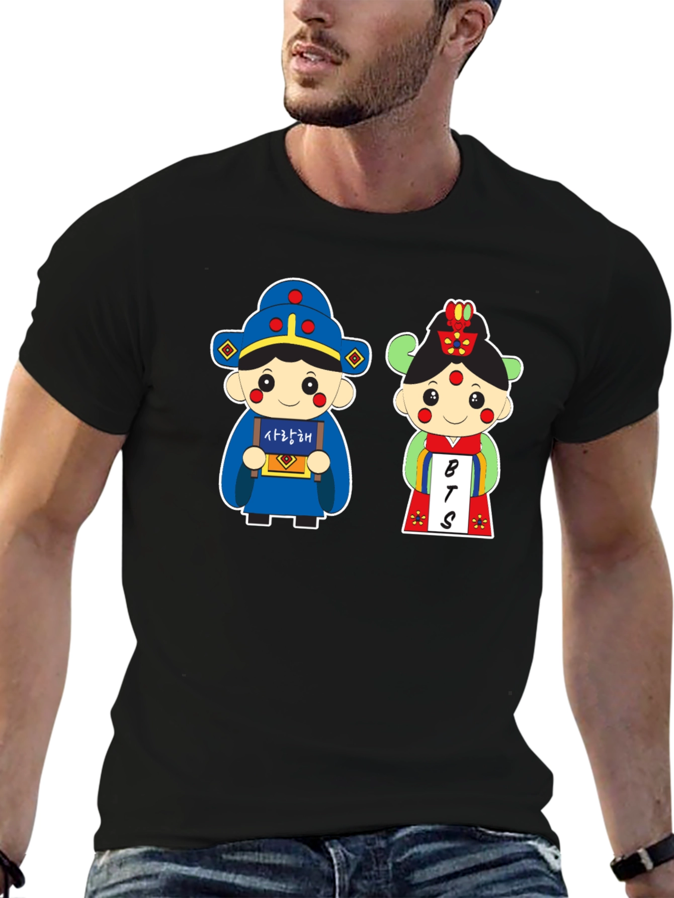 BTS Cartoon Couple T-Shirt - Korean Inspired
