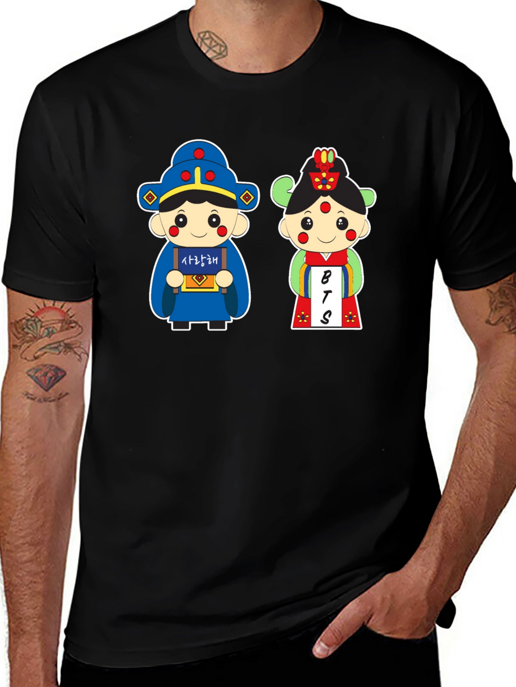 BTS Cartoon Couple T-Shirt - Korean Inspired