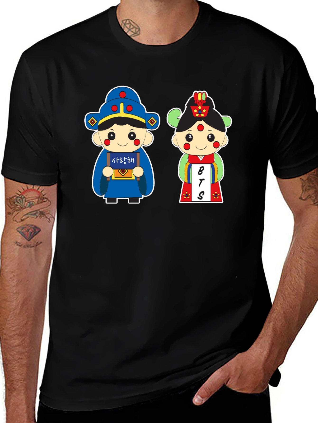 BTS Cartoon Couple T-Shirt - Korean Inspired