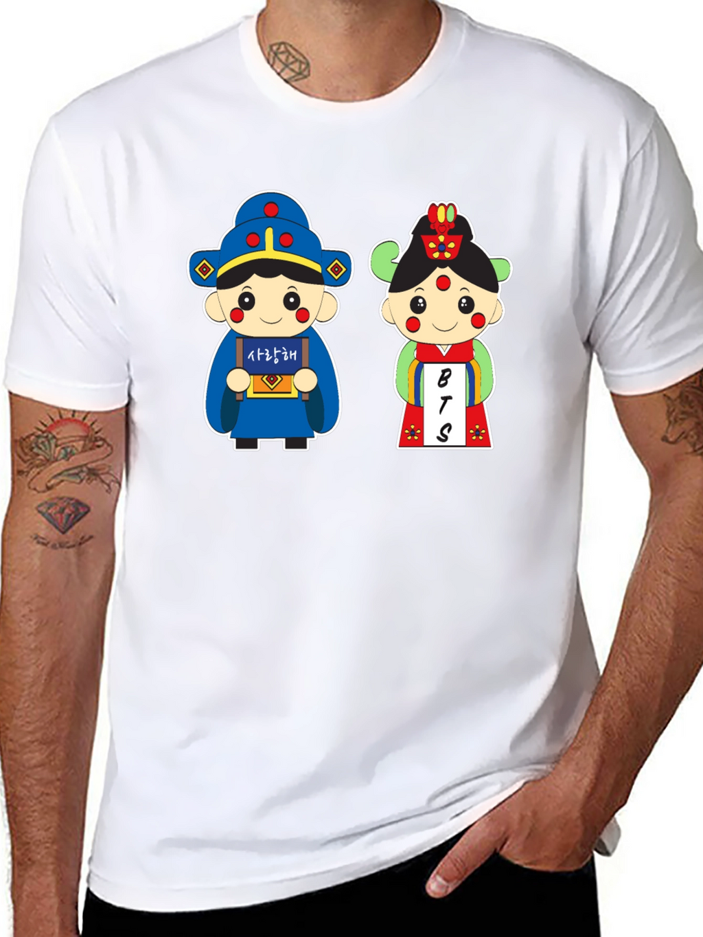 BTS Cartoon Couple T-Shirt - Korean Inspired